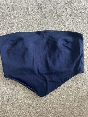 Navy Aritzia Strapless Bandeau Top